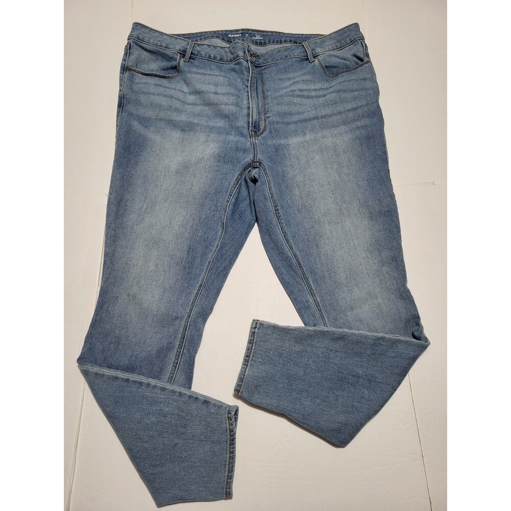 Old Navy Womans Light Wash Cotton Blend High Rise WOW Super Skinny Jeans 24 Long